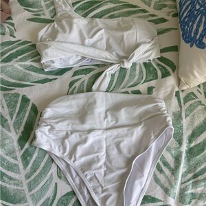 White One-Shoulder Bikini Set